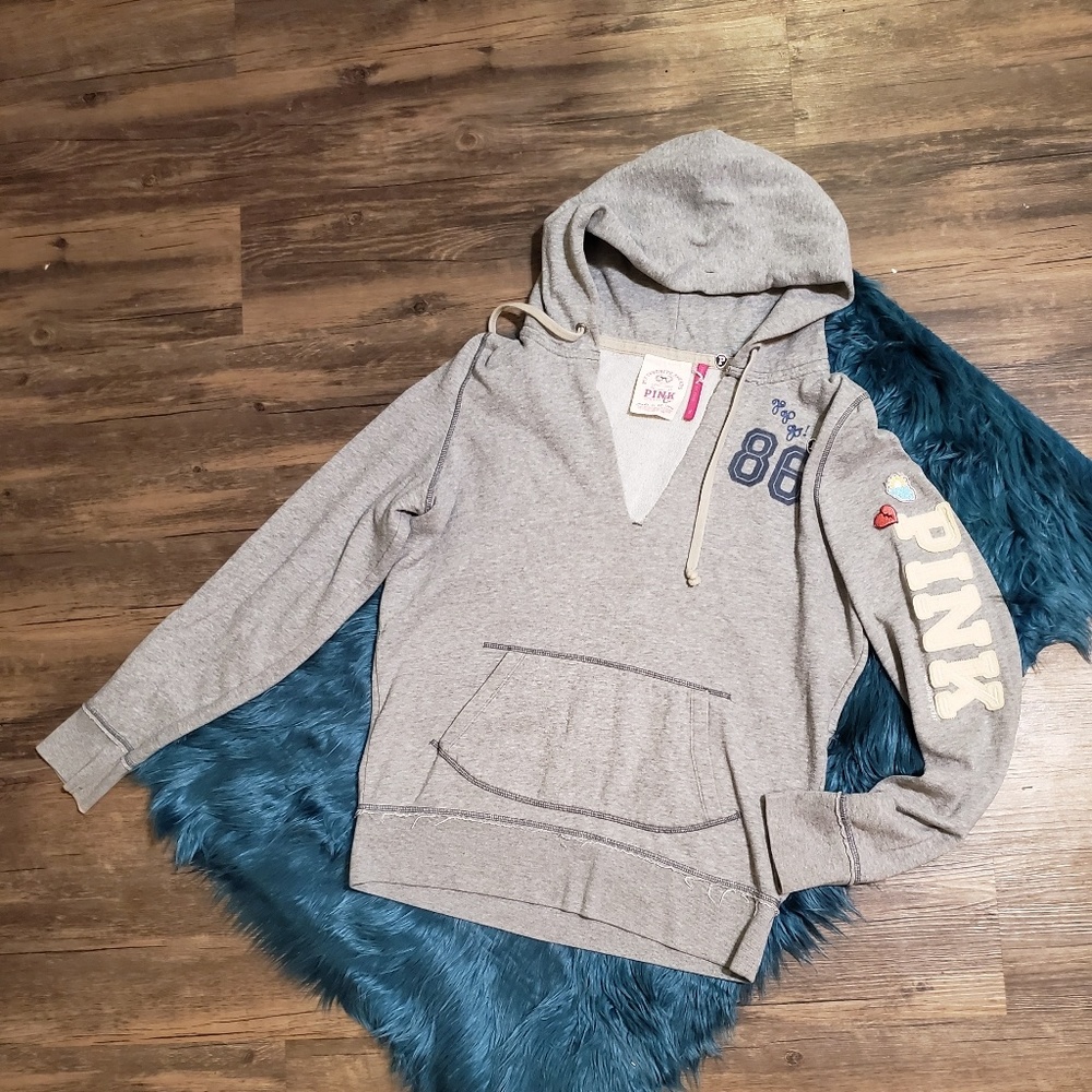 Grey Victoria's Secret PINK Pull Over Hoodie